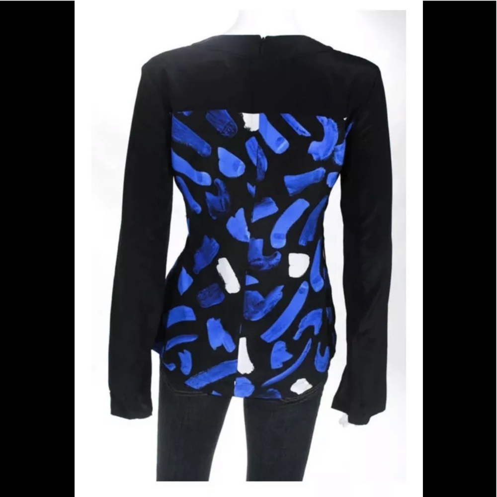 Jason Wu Grey Silk Brushstroke Blouse
